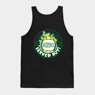 Volleyball Served Hot Green Yellow Vball Tank Top